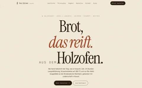 Brot-Zeit Liese — Website-Ansicht auf dem Computer