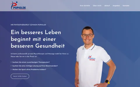 PMP Popiołek — Website-Ansicht auf dem Computer